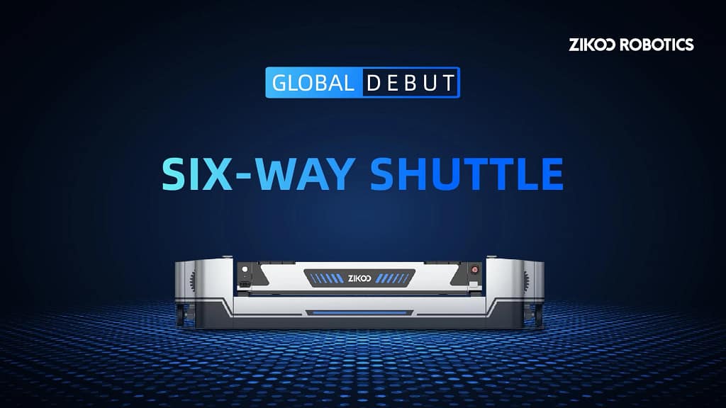 Zikoo Robotics six-way shuttle operating in dense storage system for maximum space utilization in automatic 3D warehouse