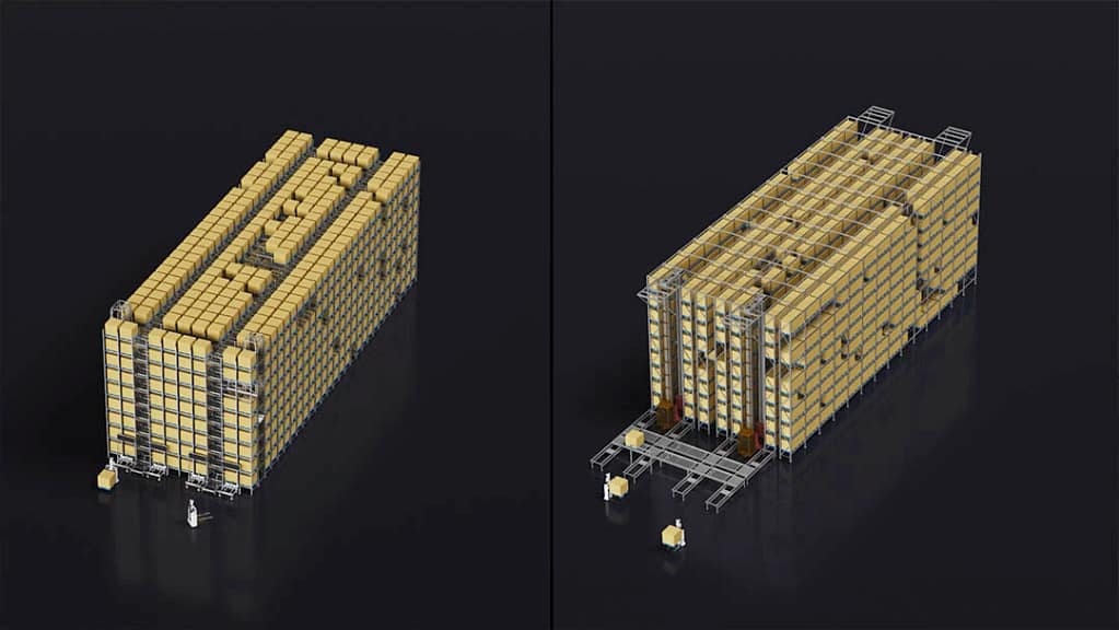 Zikoo Robotics Four-way shuttle for dense storage and Automated Storage and Retrieval System in Automatic 3D warehouse