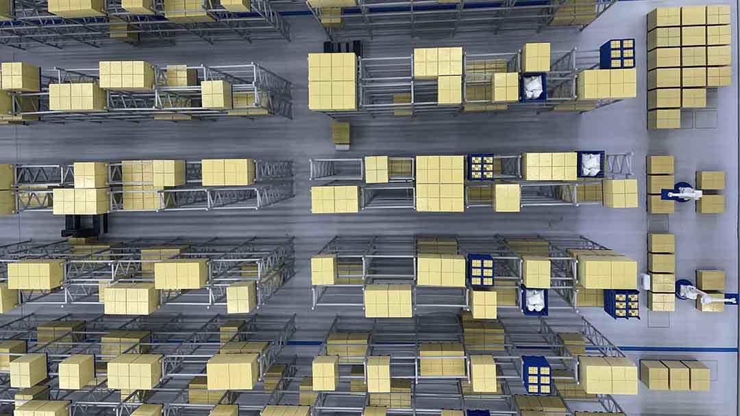 Zikoo Robotics narrow aisle storage system using four-way shuttles to increase pallet density and warehouse capacity