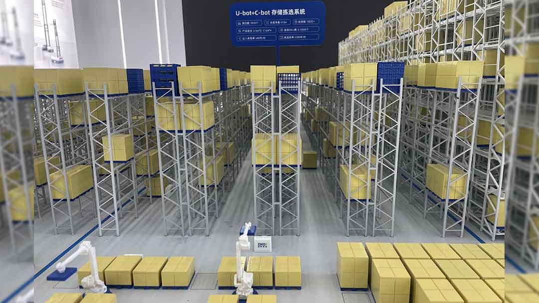Zikoo Robotics narrow aisle storage system using four-way shuttles to increase pallet density and warehouse capacity