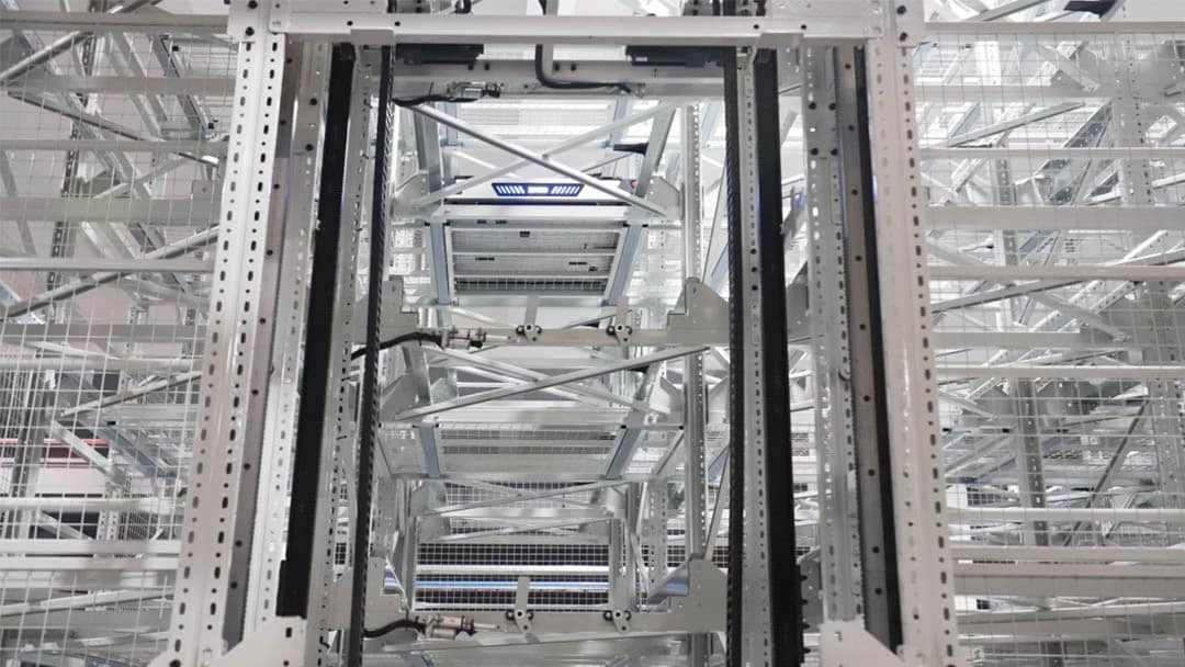 Industrial Dense Storage Warehouse by Zikoo Robotics Zikoo Robotics dense storage solution in automated storage retrieval system for industrial manufacturing Automatic 3D warehouse