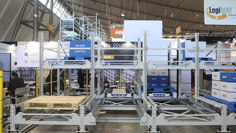 Zikoo Robotics six-way shuttle demonstrating Automated Storage and Retrieval System and Automatic 3D warehouse dense storage solutions