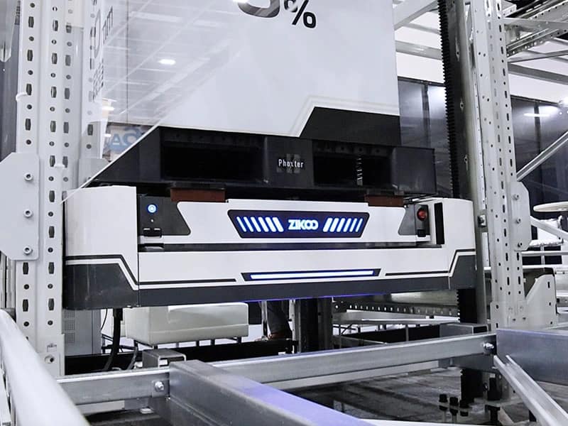 Zikoo Robotics six-way shuttle demonstrating Automated Storage and Retrieval System and Automatic 3D warehouse dense storage solutions