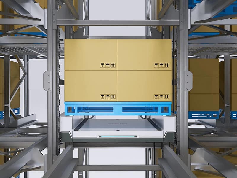 Zikoo Robotics six-way shuttle operating in dense storage system for maximum space utilization in automatic 3D warehouse