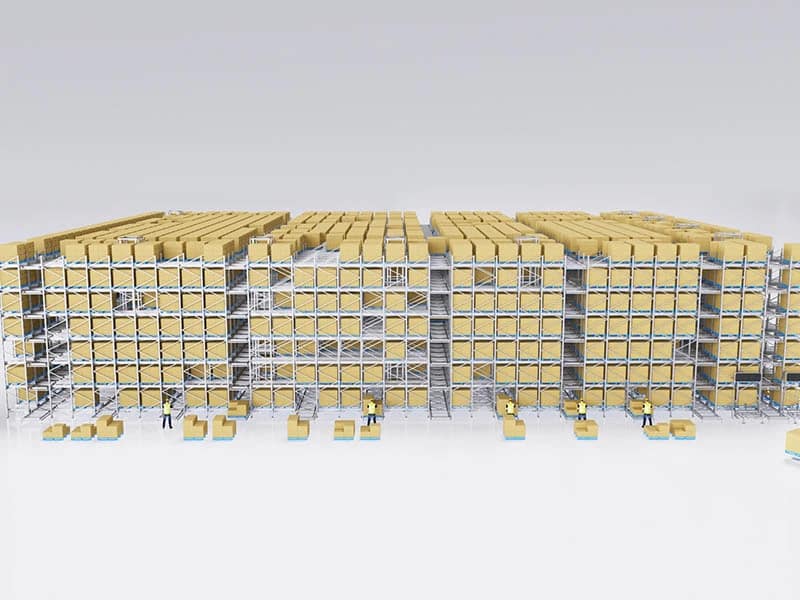 Six-way shuttle integrated with automated storage and retrieval system for high-efficiency picking in smart warehouse by Zikoo Robotics
